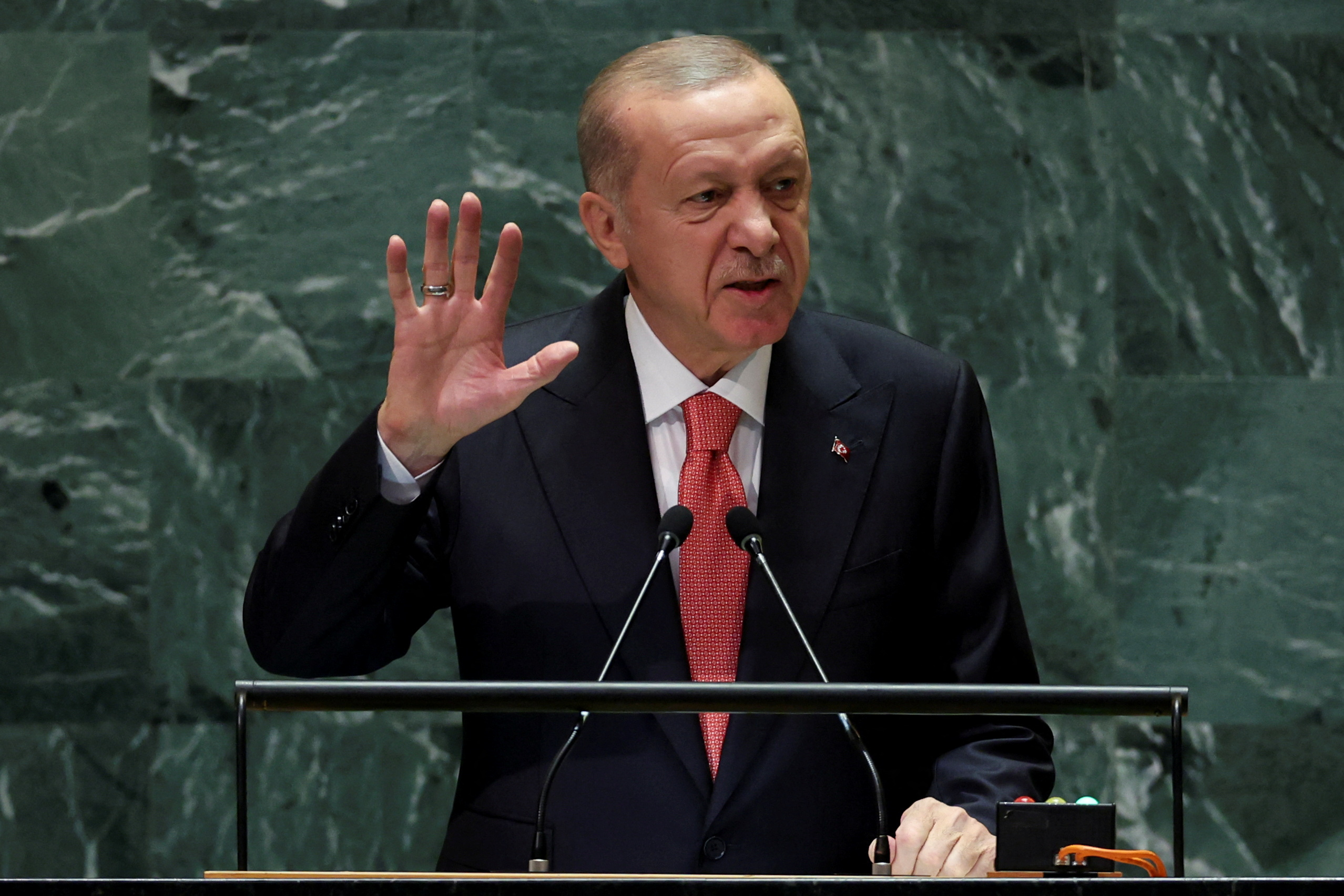Erdogan Condemns Absence of Palestinian Leader at UN, Calls for Diplomatic Solutions in Region